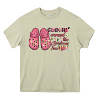 Mossy Pink Christmas crocin' around the Christmas tree Heavy Core Tee - NancyCooperArtShop