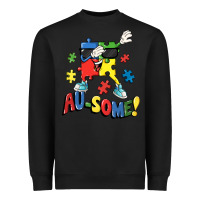 Black Au-some! Autism puzzle dabbing Heavyweight Sweatshirt - FaDigitalArtStudio