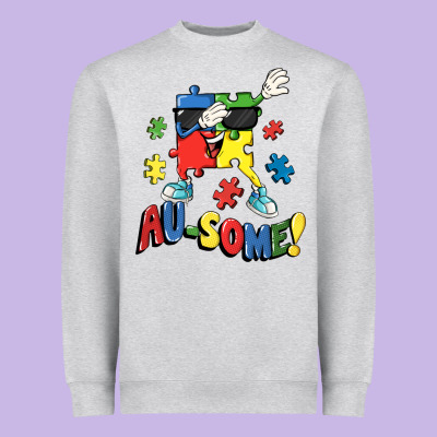 Au-some! Autism Puzzle Dabbing Heavyweight Sweatshirt Designed By Fadigitalartstudio