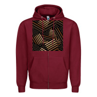 Burgundy melanin american flag seamless pattern Zipper Hoodie - BundleAndBundleShop