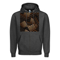 Charcoal Heather melanin american flag seamless pattern Zipper Hoodie - BundleAndBundleShop