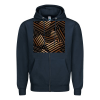 Navy melanin american flag seamless pattern Zipper Hoodie - BundleAndBundleShop