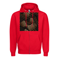 Red melanin american flag seamless pattern Zipper Hoodie - BundleAndBundleShop