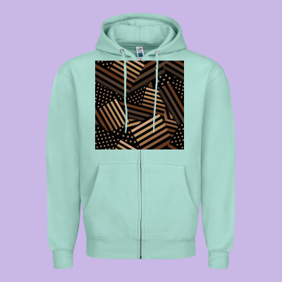 Melanin American Flag Seamless Pattern Zipper Hoodie Designed By Bundleandbundleshop