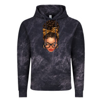 Cloud Black Light skin afro messy bun leopard bow Vintage Hoodie - texasbilliewilder