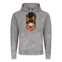 Cloud Rock Light skin afro messy bun leopard bow Vintage Hoodie - texasbilliewilder