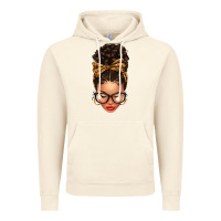 Vintage Artic Light skin afro messy bun leopard bow Vintage Hoodie - texasbilliewilder