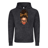 Vintage Black Light skin afro messy bun leopard bow Vintage Hoodie - texasbilliewilder