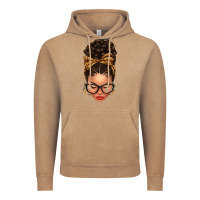 Vintage Coffee Light skin afro messy bun leopard bow Vintage Hoodie - texasbilliewilder
