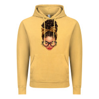 Light Skin Afro Messy Bun Leopard Bow Vintage Hoodie | Teevron