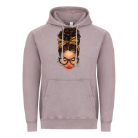 Vintage Zinc Light skin afro messy bun leopard bow Vintage Hoodie - texasbilliewilder