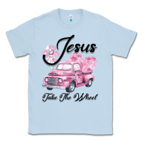 Dusty Blue Leopard Floral Pink Car Jesus Take The Wheel Classic Tee - Bettercallsaul