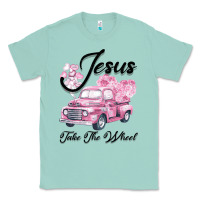 Seafoam Leopard Floral Pink Car Jesus Take The Wheel Classic Tee - Bettercallsaul