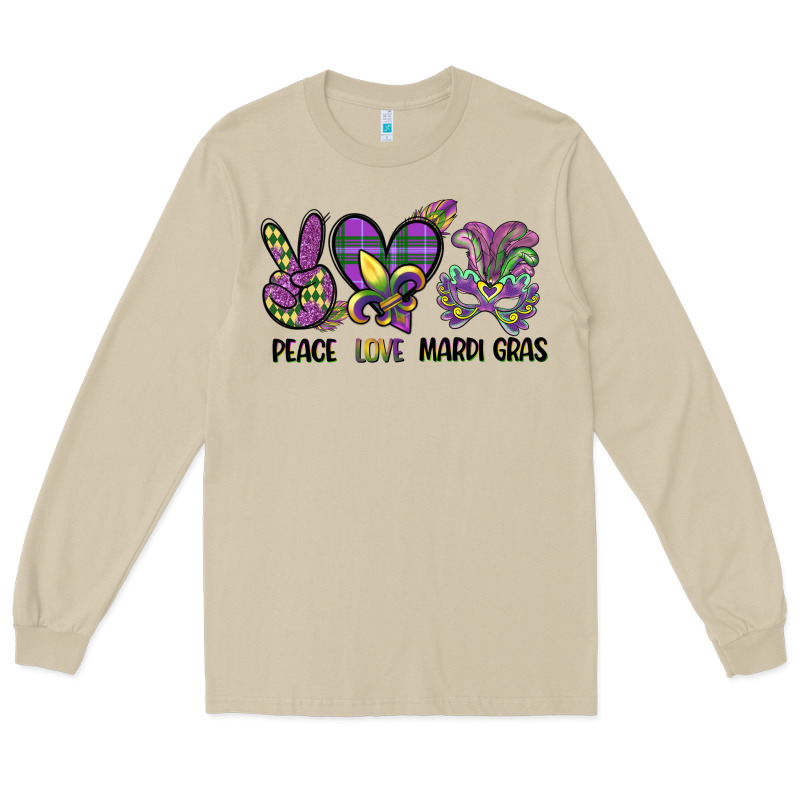 Peace Love Mardi Gras Long Sleeve Tee by CowGirlArtShop | Teevron