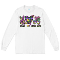 White peace love mardi gras Long Sleeve Tee - CowGirlArtShop