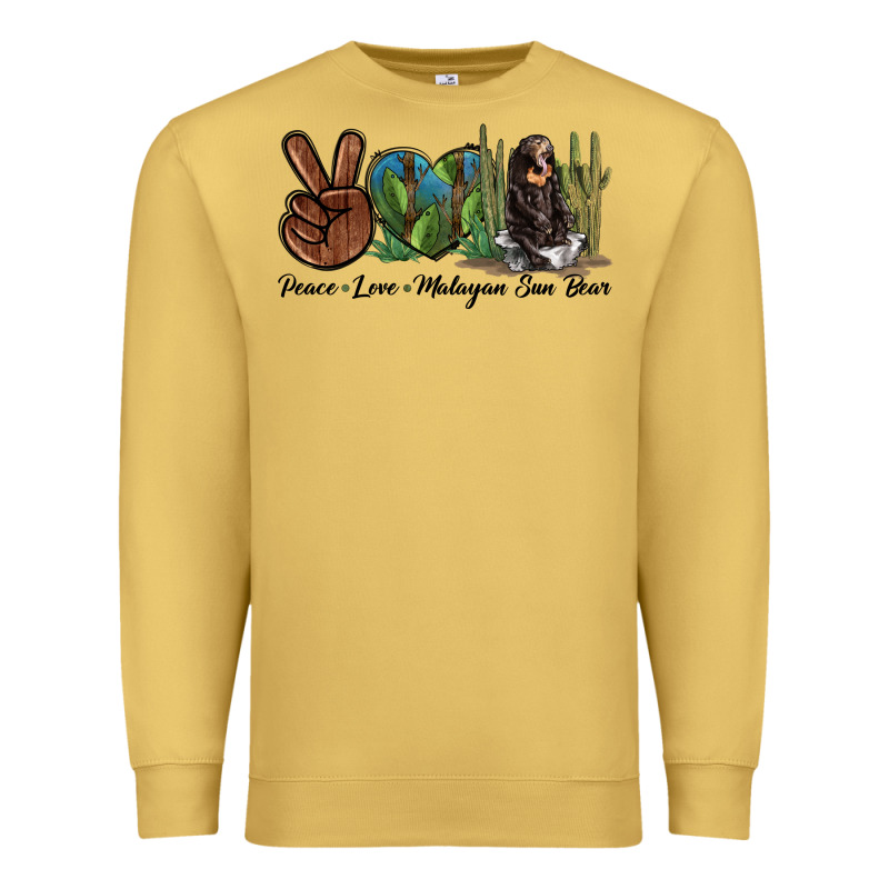 Peace Love Malayan Sun Bear Premium Sweatshirt by LillyAllenDesigns | Teevron