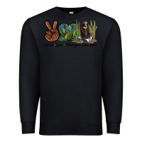 Black Peace Love Malayan Sun Bear Premium Sweatshirt - LillyAllenDesigns