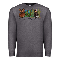 Charcoal Heather Peace Love Malayan Sun Bear Premium Sweatshirt - LillyAllenDesigns