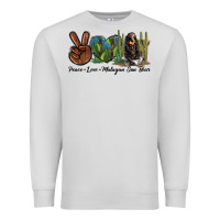 Dove Grey Peace Love Malayan Sun Bear Premium Sweatshirt - LillyAllenDesigns