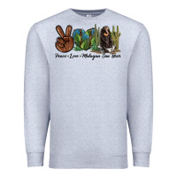 Heather Grey Peace Love Malayan Sun Bear Premium Sweatshirt - LillyAllenDesigns