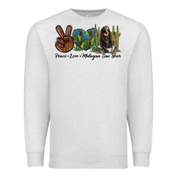 Oatmeal Heather Peace Love Malayan Sun Bear Premium Sweatshirt - LillyAllenDesigns