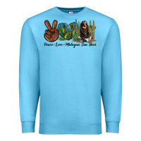 Ocean Blue Peace Love Malayan Sun Bear Premium Sweatshirt - LillyAllenDesigns