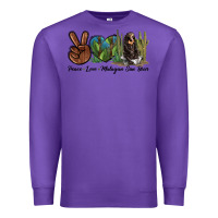 Purple Peace Love Malayan Sun Bear Premium Sweatshirt - LillyAllenDesigns