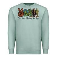 Seafoam Peace Love Malayan Sun Bear Premium Sweatshirt - LillyAllenDesigns