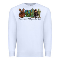 White Peace Love Malayan Sun Bear Premium Sweatshirt - LillyAllenDesigns