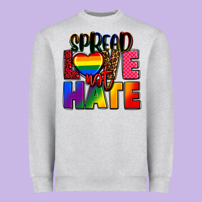 Spread Love Not Hate Heavyweight Sweatshirt Designed By Fadigitalartstudio