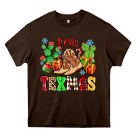 Chocolate Brown Merry Texmas Heavy Core Tee - MaliasSmallBusiness