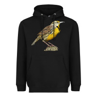 Black Western Meadowlark Heavyweight Hoodie - LillyAllenDesigns