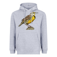 Heather Grey Western Meadowlark Heavyweight Hoodie - LillyAllenDesigns