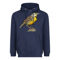 Navy Western Meadowlark Heavyweight Hoodie - LillyAllenDesigns