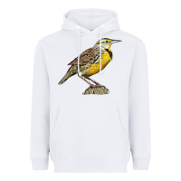 White Western Meadowlark Heavyweight Hoodie - LillyAllenDesigns