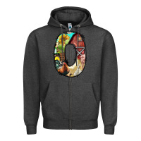 Charcoal Heather farm life alphabet lowercase letters o Zipper Hoodie - BundleAndBundleShop