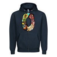 Navy farm life alphabet lowercase letters o Zipper Hoodie - BundleAndBundleShop