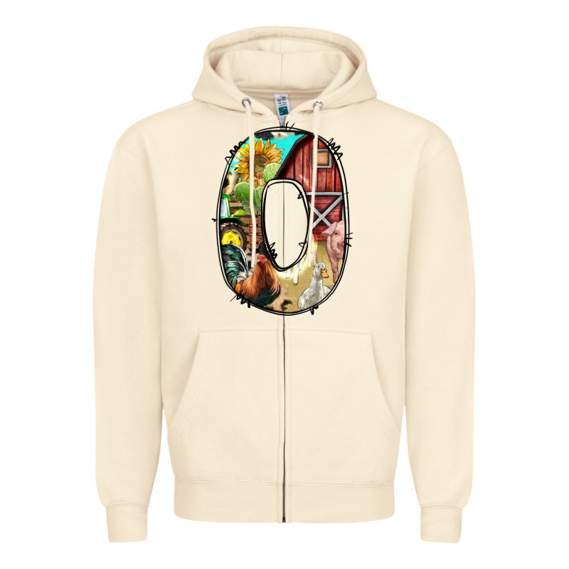 Farm Life Alphabet Lowercase Letters O Zipper Hoodie by BundleAndBundleShop | Teevron