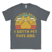 Charcoal Heather Hold My Drink I Gotta Pet This Dog Classic Tee - Bettercallsaul