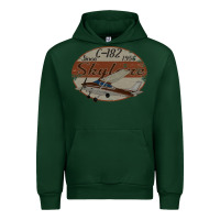 Forest Green cessna 182 skylane since 1956 retro vintage airplane design Urban Hoodie - tuanDangUi