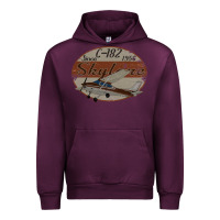 Mauve Wine cessna 182 skylane since 1956 retro vintage airplane design Urban Hoodie - tuanDangUi