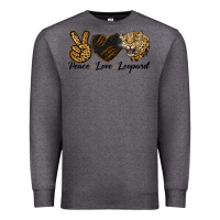 Charcoal Heather Peace Love Lion Head Premium Sweatshirt - LillyAllenDesigns
