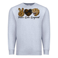 Heather Grey Peace Love Lion Head Premium Sweatshirt - LillyAllenDesigns
