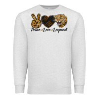 Oatmeal Heather Peace Love Lion Head Premium Sweatshirt - LillyAllenDesigns