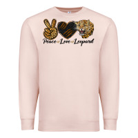 Pale Pink Peace Love Lion Head Premium Sweatshirt - LillyAllenDesigns