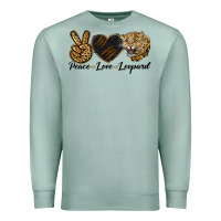 Seafoam Peace Love Lion Head Premium Sweatshirt - LillyAllenDesigns