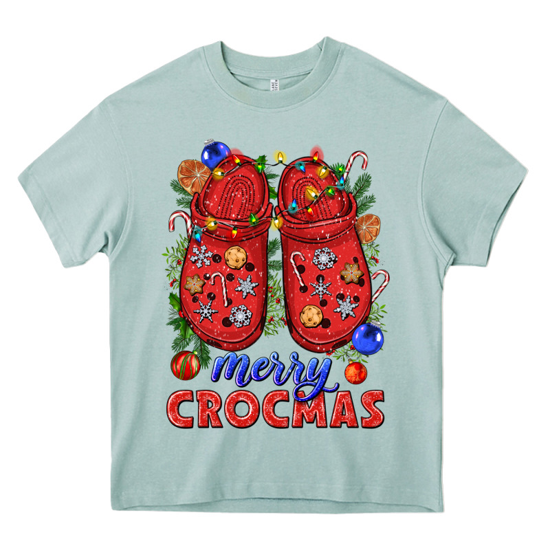 Merry Crocmas Heavy Core Tee by NancyCooperArtShop | Teevron