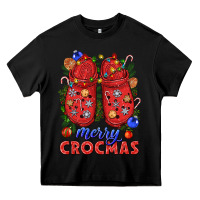 Black Merry crocmas Heavy Core Tee - NancyCooperArtShop