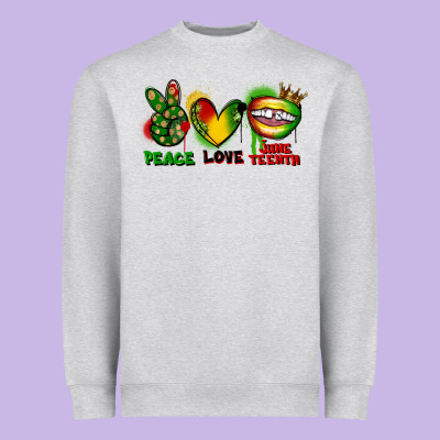 Peace Love Juneteenth Heavyweight Sweatshirt Designed By Fadigitalartstudio