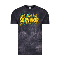 Cloud Black I am a survivor yellow ribbon Vintage Tee - NancyCooperArtShop